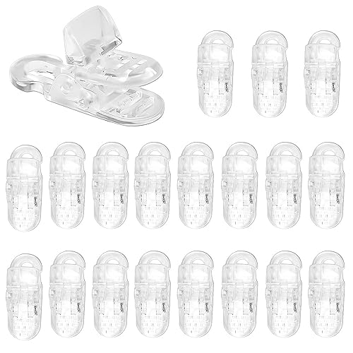 YUENWUZINIC ワンタッチクリップ 20個セット 歯固めクリップ 汎用クリップ プラスチック製 固定クリップ 落下防止 帽子クリップ サスペンダークリップ 紐調整に DIY アレンジ 応援 手芸パーツ