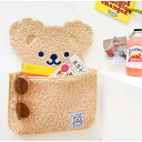 【当日出荷・送料無料】 韓国 壁掛け 収納 大容量 かわいい リモコン ポケット おうち時間 可愛い クマ くま インテリア ベージュ ピンク milkjoy クマさんの壁掛けポケット(全2色) 雑貨