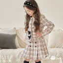 [楽天1位] 子供服Rora レトロ ツイード スーツ スカ