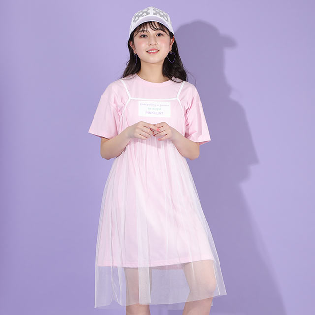 ≪5/27まで 限定SALE≫52％OFF PINKHUNT ピンクハント チュールセット ワンピース 5558Kキッズ ジュニア 女の子 PH 中学生 ファッション 服 小学生 かわいい 韓国トレンドファッション