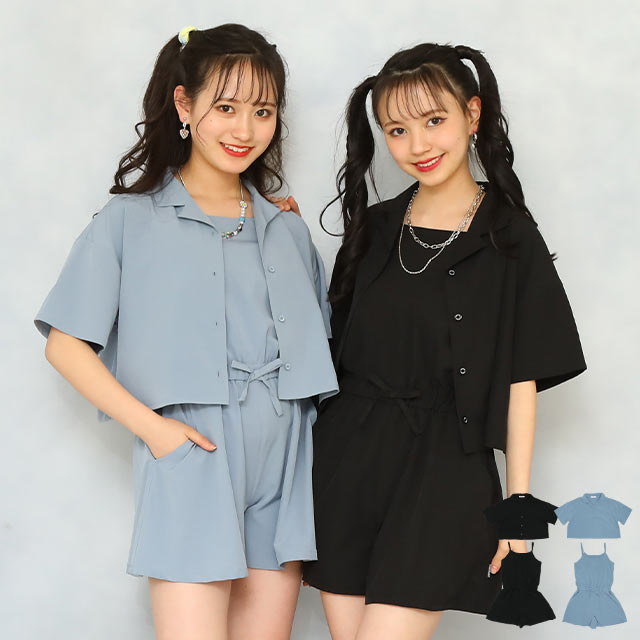 洋服 レディース(中学生) 【30％OFF アウトレットSALE】通販限定 ピンクハント シャツ付き サロペット 小学生 お出かけ かわいい 中学生 6915K 子供服 キッズ ジュニア 女の子 PINKHUNT ピンクハント