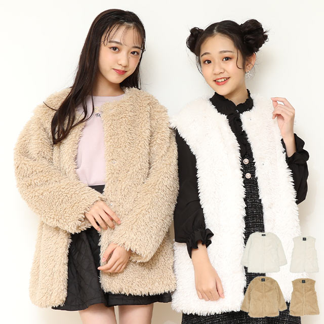 11/27(月)13:59まで 20％OFF SALE ブラックフライデー 2wayボア アウター コート 8796K 子供服 キッズ ジュニア 女の子 PH 小学生 お出かけ かわいい おしゃれ 10/6NEW PINKHUNT ピンクハント