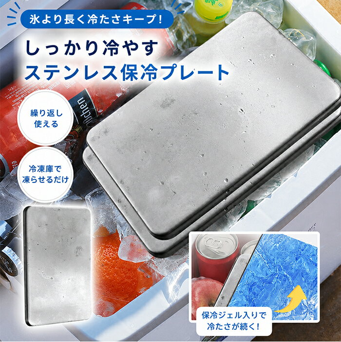 在庫あり【本日限り！1点798円～クーポンで】保冷剤 ステンレス保冷剤 冷却ジェル 急速冷却 保冷 強力保冷 小型 クーラーボックス 繰り返し使え アイスパック コンパクト 高伝導ステンレス お弁当 アウトドア スポーツ キャンプ BBQ 熱中症対策