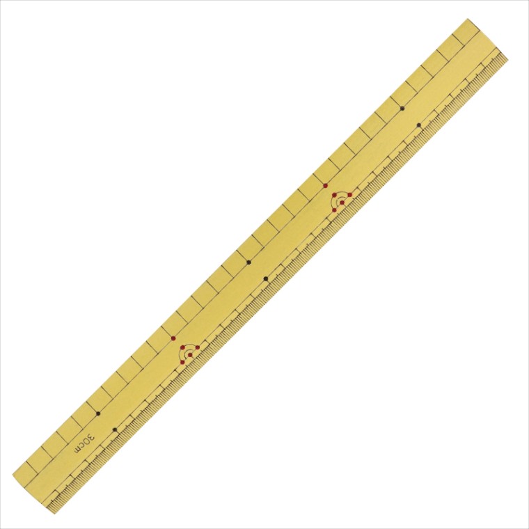 竹尺（両目盛） 30cm 1本入 / 竹尺 両目盛り定規 30cm定規 学習定規 ものさし 定規 1mm目盛り 1cm目盛り 名前シール付き 竹製 小学生 算数教材 算数教具 学校用具 学習 授業用品【ゆうパケット対応】