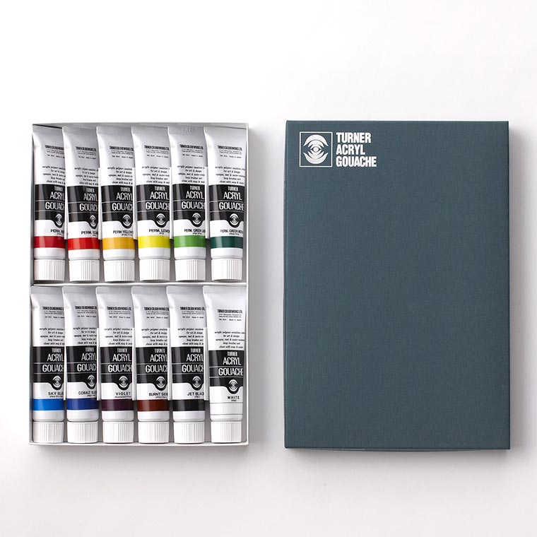 Rakuten - 【ターナー】 アクリルガッシュ 40ml 12色セット 1個入 / 文房具 文具 ステーショナリー 絵具 絵の具 えのぐ お絵描き ペインティング 画材 インク インキ カラー 新学期 プレゼント イラスト アート 【宅配便】