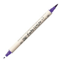 【呉竹】ZIG ファブリカラーツイン バイオレット 1個入 / FABRICOLOR 布書き 名前書き 布ペン 布ぬりえ 塗り絵 イラスト デザイン ファブリック ジグ デコレーション 細芯 筆ペン ペン マーカー 細書 kuretake くれたけ くれ竹 水性顔料