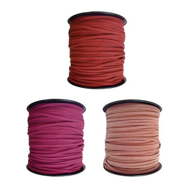 Rakuten - 3mm幅×1m 暖色系スエード平革紐 ソフトタイプ 本革 牛革 切り売り 1M単位 / シクラメン【ゆうパケット対応】