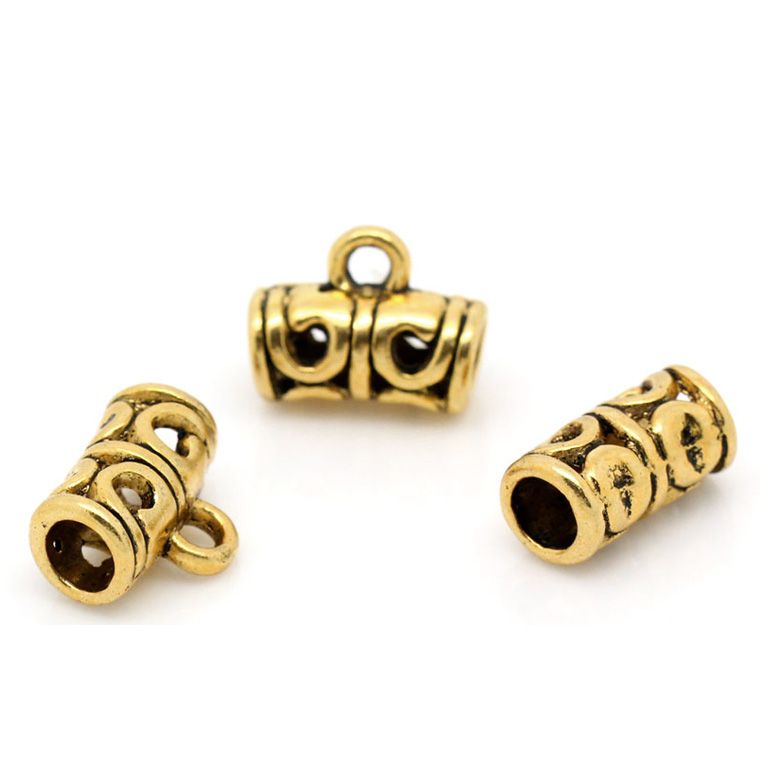 5個入 11mm×9mm ペンダントベイル バチカン 円筒形 金古美 【ゆうパケット対応】