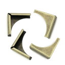 コーナー金具(コーナープレート) ブロンズトーン28mmx20mm(4コ入り)/ ペーパー レザー クラフト カルトナージュ 補強 フォトフレーム バインダー ...