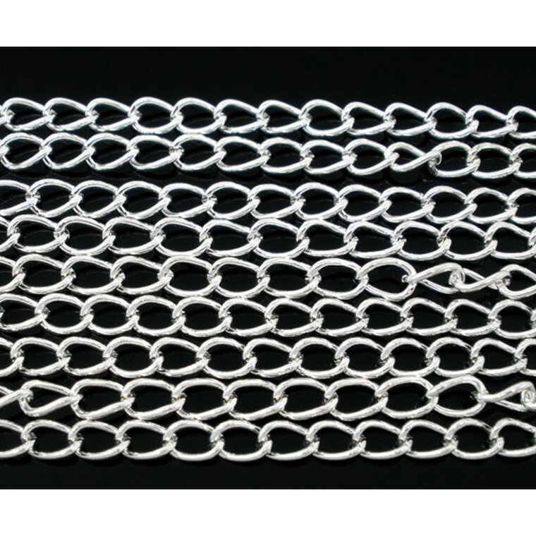 5.5mm×4mm 1m単位 喜平チェーン 合金 銀メッキ 【ゆうパケット対応】