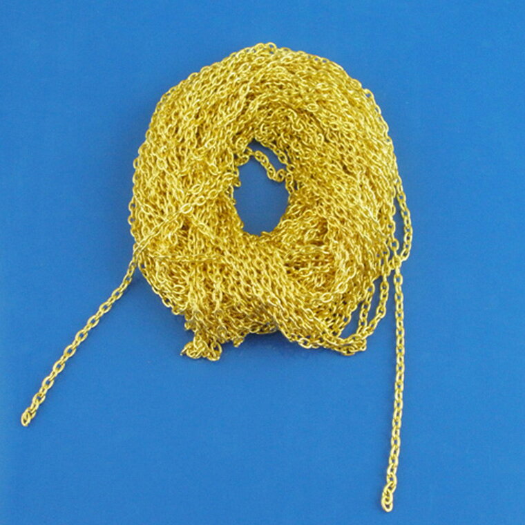 3mm×2mm 1m単位 小豆チェーン 合金 金メッキ 【ゆうパケット対応】