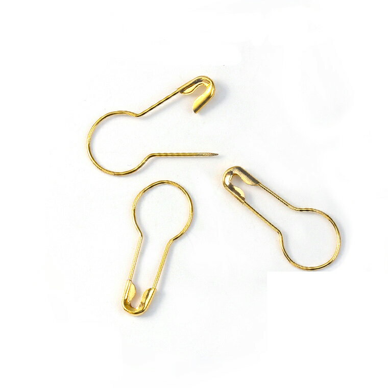 100個入 ダルマ型ニットピン 21mm×9mm ゴールド / 値札 ねふだ 値付け 店舗用 備品 販売用 タグピン ディスプレイ フリーマーケット 作品 編み物 目数リング 段目リング【ゆうパケット対応】