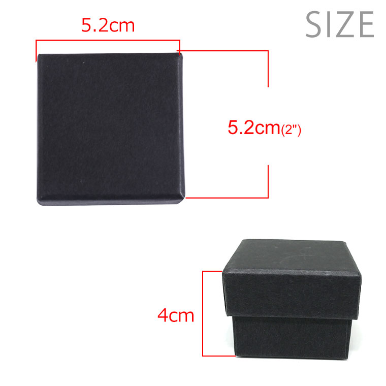 5.2cm×5.2cm 高さ4cm クラフトギフトボックス ブラックスポンジ付き / アクセサリーケース クラフトボックス 紙 箱 小箱 ラッピング 材料 備品 プレゼント 包装【宅配便】