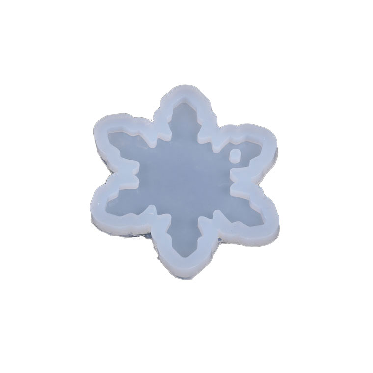 雪の結晶 穴あり 39×39mm 1個入 シリコンモールド / シリコン型 シリコン製 UVレジン型 スノーフレーク snowflake オーナメント ornament 