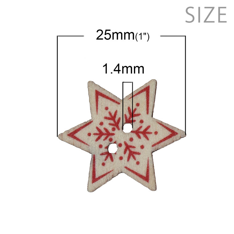 25×22mm 5個入 ウッドボタン 雪の結晶柄 2つ穴 星型 選べる2色 ホワイト・コーヒー / 白 茶色 スター star 六芒星 飾り 手芸 クラフト うっどぼたん リメイク 和洋裁縫材料 木製ボタン 木目 アクセサリーパーツ ハンドメイド材料【ゆうパケット対応】