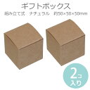 ギフトボックス 組み立て式 ナチュラル 50×50mm（2枚入） / 箱 小箱 クラフトボックス アクセサリーボックス box ラッピング 材料 備品 プレゼント 包装 ブラウン ナチュラル【ゆうパケット対応】