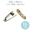 約20×5mm 10個入 ブローチピン 2つ穴 銅古美 / コサージュ 安全ピン ウラピン 造花ピン 金具 パーツ ハンドメイド資材 ブロンズ【ゆうパケット対応】