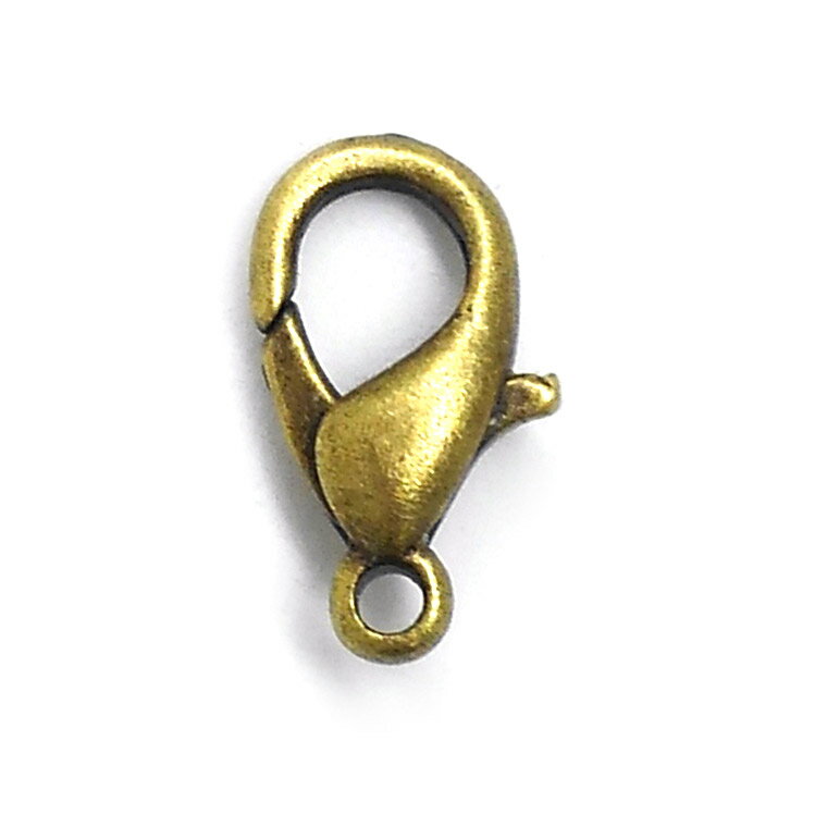 約12×6mm 10個入 カニカン 銅古美 / キーホルダー 留め具 アンティークカラー 【ゆうパケット対応】