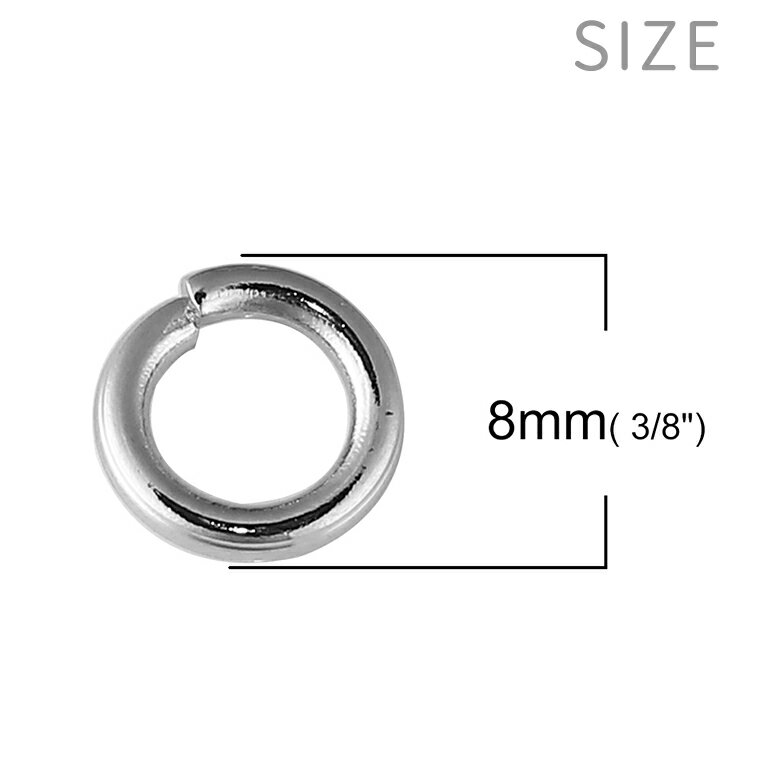 8mm 100個入 マルカン 丸カン シルバー / 接続金具 繋ぎパーツ 円形 シルバートーン チャーム取付け キーホルダー 修理 【ゆうパケット対応】