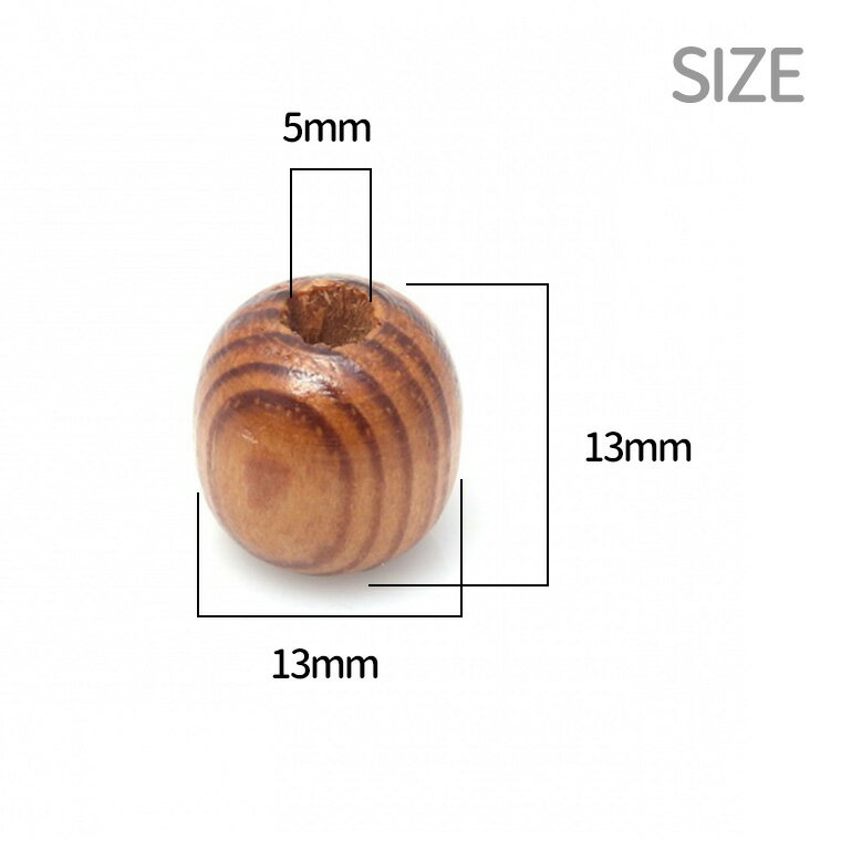 13mm 10個入 ウッドビーズ バレル スト...の紹介画像2