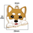 1個入 23mm×19mm メタルチャーム 柴犬 ブラウン / いぬ ドッグ 動物 ピアス イヤリング ハンドメイド アクセサリーパーツ【ゆうパケット対応】
