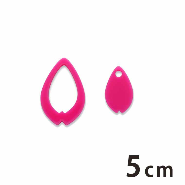 アクリルチャーム フレーム付き 花びら 5cm 厚さ2mm 選べる豊富なカラー アンシャンテラボ / アクセサ..