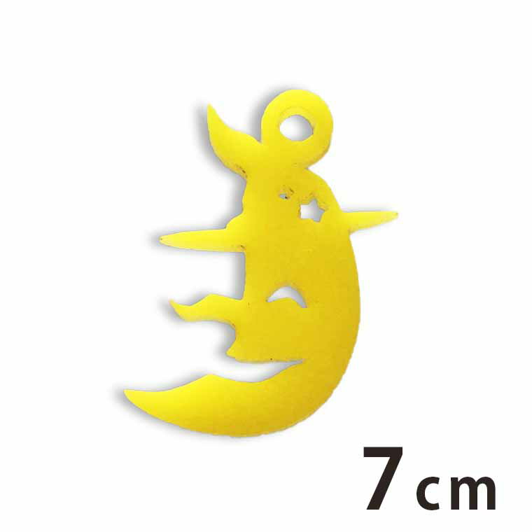 アクリルチャーム 月の顔 7cm 厚さ2mm 選べる豊富なカラー アンシャンテラボ / ハロウィン 三日月 ムーン フェイス アクセサリーパーツ ピアス イヤリング ブレスレットハンドメイド材料 レジン資材【ゆうパケット対応】