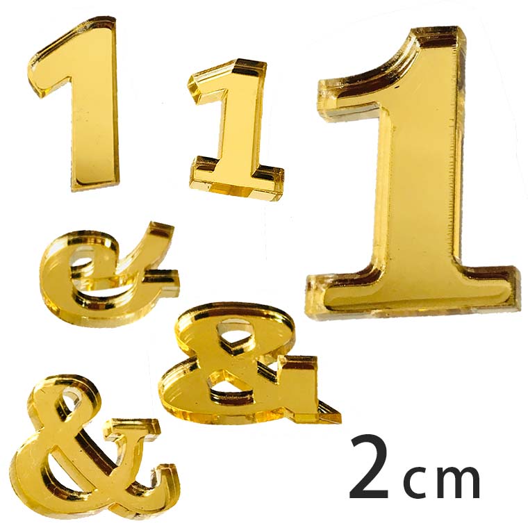 アクリル製 ゴールド ミラー 切り抜き文字 数字・記号 2cm アンシャンテラボ / オリジナル商品 切り文字 切文字 パーツ ローマ字 ハンドメイド クラフト DIY 表札 ネームプレート 看板 ウェルカムボード ウエディング ウェルカムボード【ゆうパケット対応】