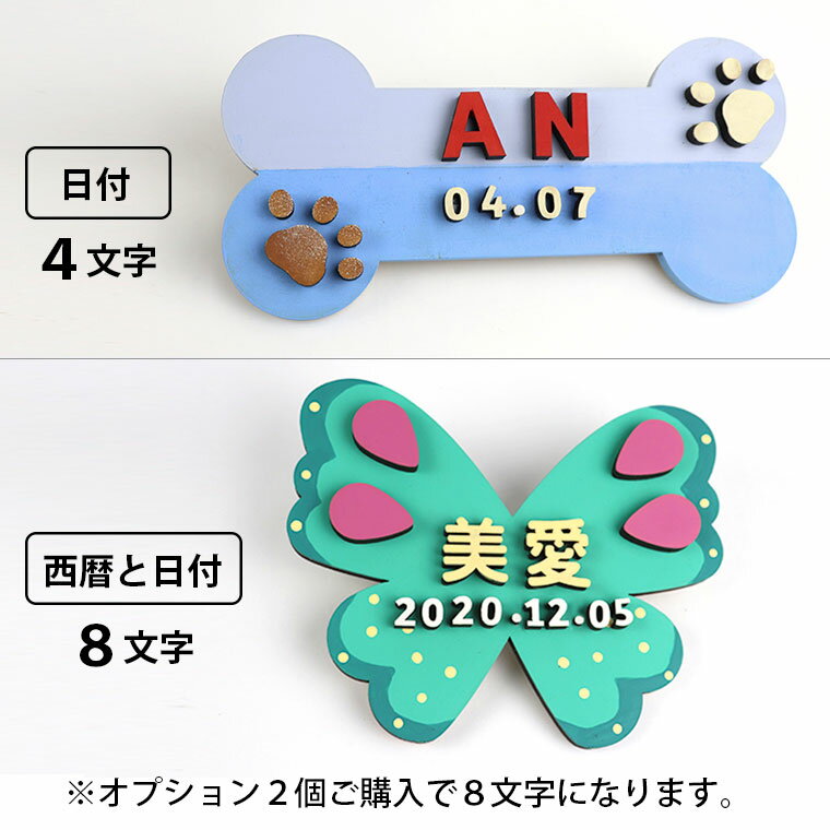 木製 MDF オプション日付セット ネームプレートキット 10mm アンシャンテラボ【ゆうパケット対応】