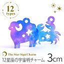 3cm アンシャンテラボ 宇宙柄 アクリルチャーム 星座 全12種 厚さ:2mm / 12星座 せいざ うお みずがめ やぎ いて さそり てんびん おとめ し...