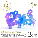 3cm アンシャンテラボ 宇宙柄 アクリルチャーム 星座 全12種 厚さ:2mm / 12星座 せいざ うお みずがめ やぎ いて さそり てんびん おとめ しし かに ふたご おうし おひつじ アクセサリーパーツ キーホルダー スペース ハンドメイド材料 レジン資材 飾り【ゆうパケット対応】