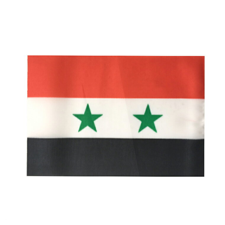 世界の国旗（約21×14cm）サ行国 ：シリア・アラブ共和国 / 手旗 小さめ ミニ国旗 手持ち フラッグ 応援グッズ【ゆうパケット対応】