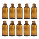 30ml 10本セット 遮光瓶 茶色 ドロッパー付 32mm×77.5mm Φ10.5mm / 遮光ビン ガラスボトル ガラス製 保存用 ブラウン アロマオイル...