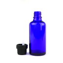 在庫限り!50ml 1個入 遮光瓶 青色 ドロッパー付 37 5mm×91.5mm Φ10.5mm / 遮光ビン ガラスボトル ガラス製 保存用 ブラウン アロ...