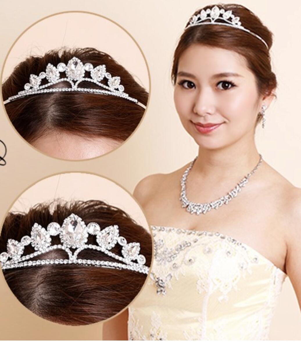 【クリスタルビジューxドロップモチーフ】ウェディング★ティアラコーム♪簡単装着ヘッドドレス★ヘアアクセ【キャバ 結婚式 髪飾り ヘッドドレス ヘアアレンジ 卒業...