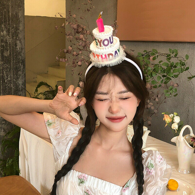 【最短翌日発送】 バースデーカチューシャ 誕生日ハット バースデーケーキ カチューシャ 主役 男の子 女の子 ピンク [ イベント 仮装 パーティ 誕生日 誕生日会 バースデーパーティー お祝い パーティーグッズ イベント用品 ] プチケーキが可愛い ( フリー サイズ )