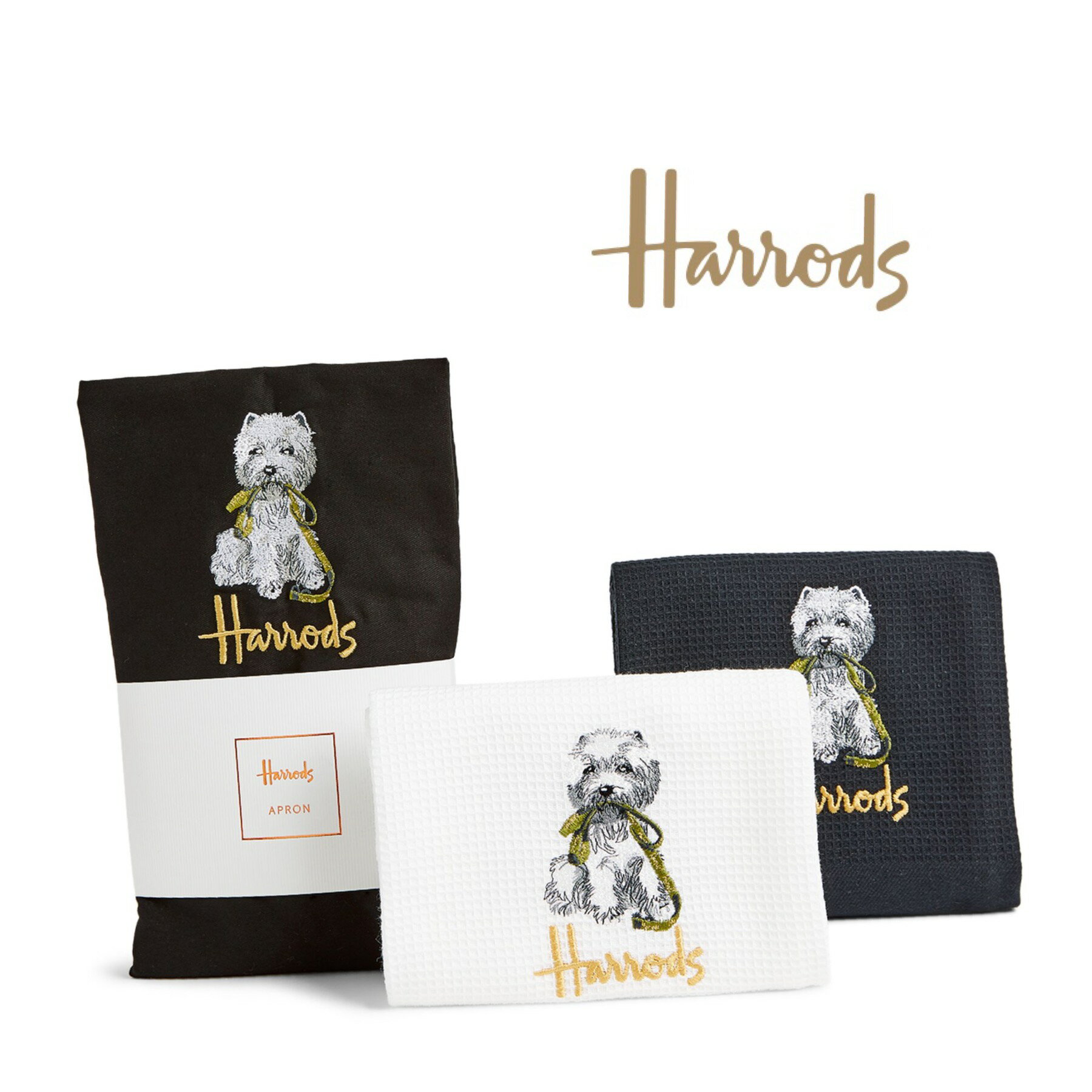 [Harrods] ハロッズ ウェスティ　エプロン&ティーセット [正規品]