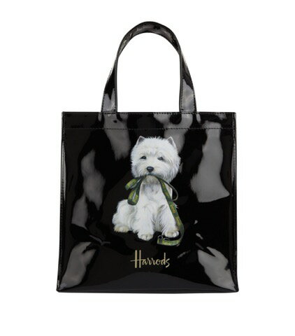 [Harrods] ハロッズ トートバッグ / ショッパー　バッグ ショッピングバッグ - Sサイズ [正規品] (ウェスティ / Westie PuppySmall)