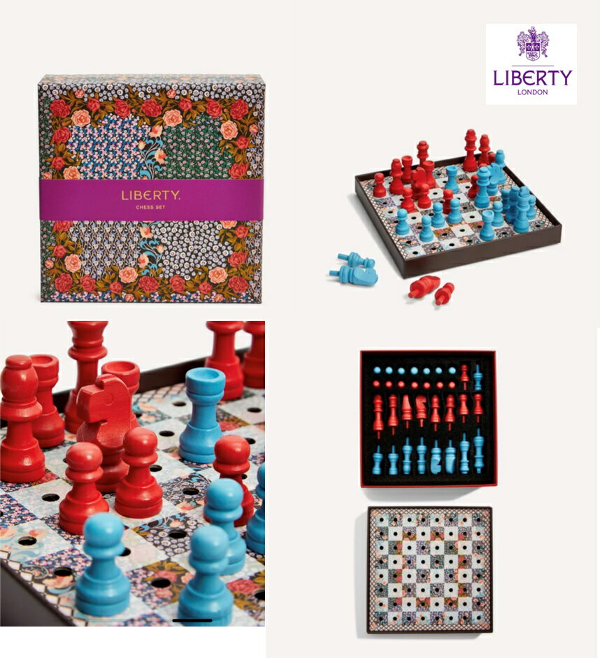 [Liberty London] リバティロンドン　チェスセット　 Anita Peggable Chess Set &#9830;クラシックなリバティの花柄デザインのチェス &#9830;セット内容 木製チェス（駒 32 個）　ポータブルチェスボード　説明書 &#9830;素材：木材・紙 &#9830;サイズ：【ボックス】長さ: 20cm、幅: 20cm、奥行き: 7cm &#9830; リバティは、ご自宅用はもちろん、お誕生日、クリスマスやバレンタインなど、さまざまなお祝いのプレゼントに最適です。 &#9830; 製造国：イギリスリバティ (Liberty) はイギリスのロンドン中心部、グレート・マルボロ・ストリートにある老舗百貨店（写真） リバティ本店買い付け、正規品です。 年数回、ヨーロッパにて買い付けしておりますので、日本未発売品など購入リクエストのある方はお申しつけください ●当店は安心の 『全品税込み価格』 & 『本州送料無料 』 & 『全品正規品保証 』●
