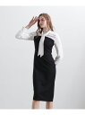 【SALE/50%OFF】◆ドライツイルコンビワンピース PINKY&DIANNE ピンキー アンド ダイアン ワンピース・ドレス ワンピース ブラック グレー...