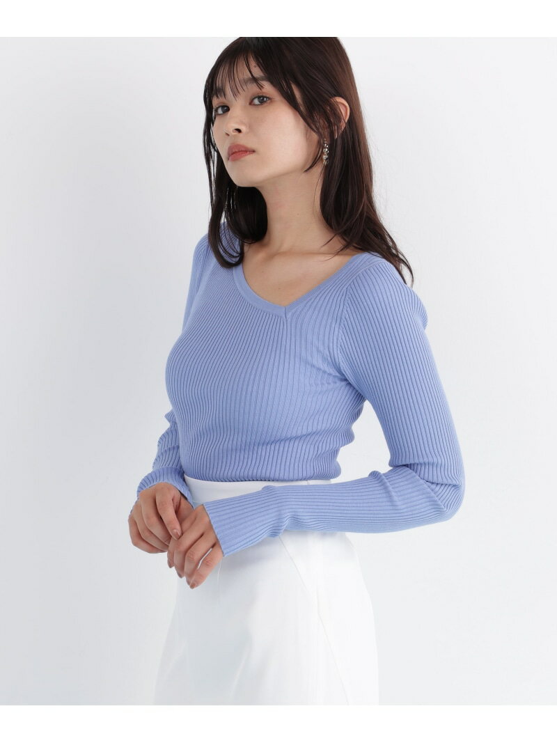 アシンメトリーネックニットプルオーバー PINKY&DIANNE ピンキー アンド ダイアン トップス ニット ネイビー ホワイト ピンク ブルー【先行予約】*【送料無料】[Rakuten Fashion]