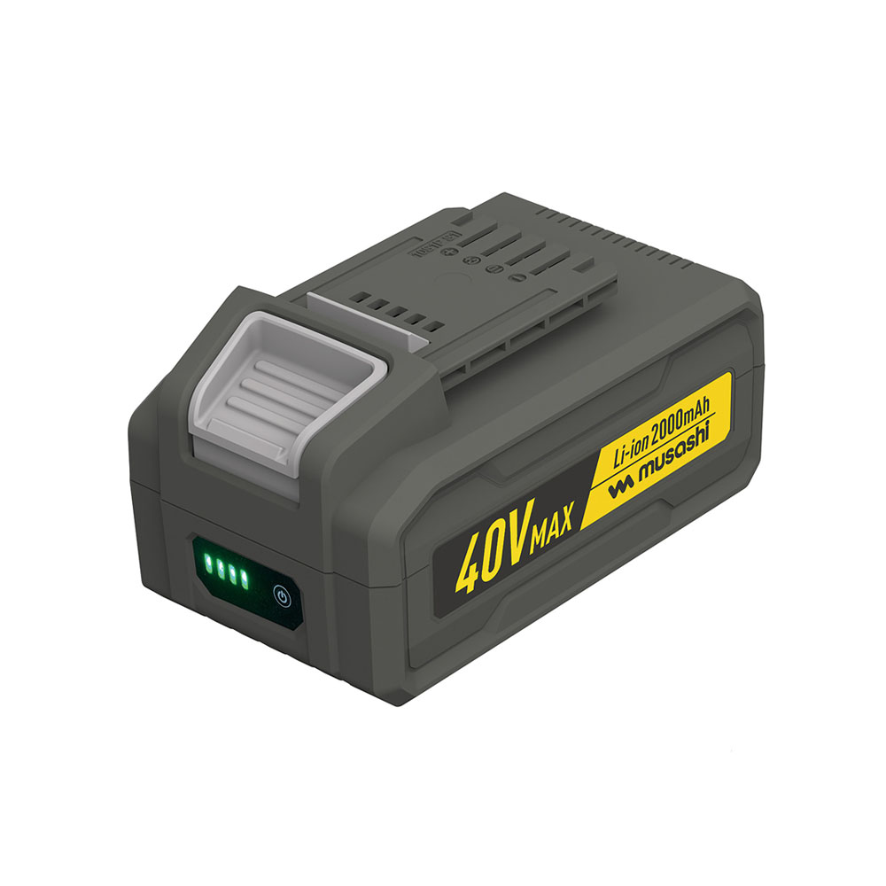 ≪ 商品詳細 ≫ 商品名 Li-ion40VMAXバッテリー 2000mAh 品番 LiB-40 電池 リチウムイオン電池 電圧 直流 36V（40VMAX） ※40VMAXは満充電時のバッテリー電圧を表しています。 容量 2000mAh 重量 約710g 対応機種 充電式ブロワバキューム BV-9400 ご注意 ※対応機種以外には使用できません。 ※この商品には充電器は付属していません。必要な場合は別途ご購入ください。