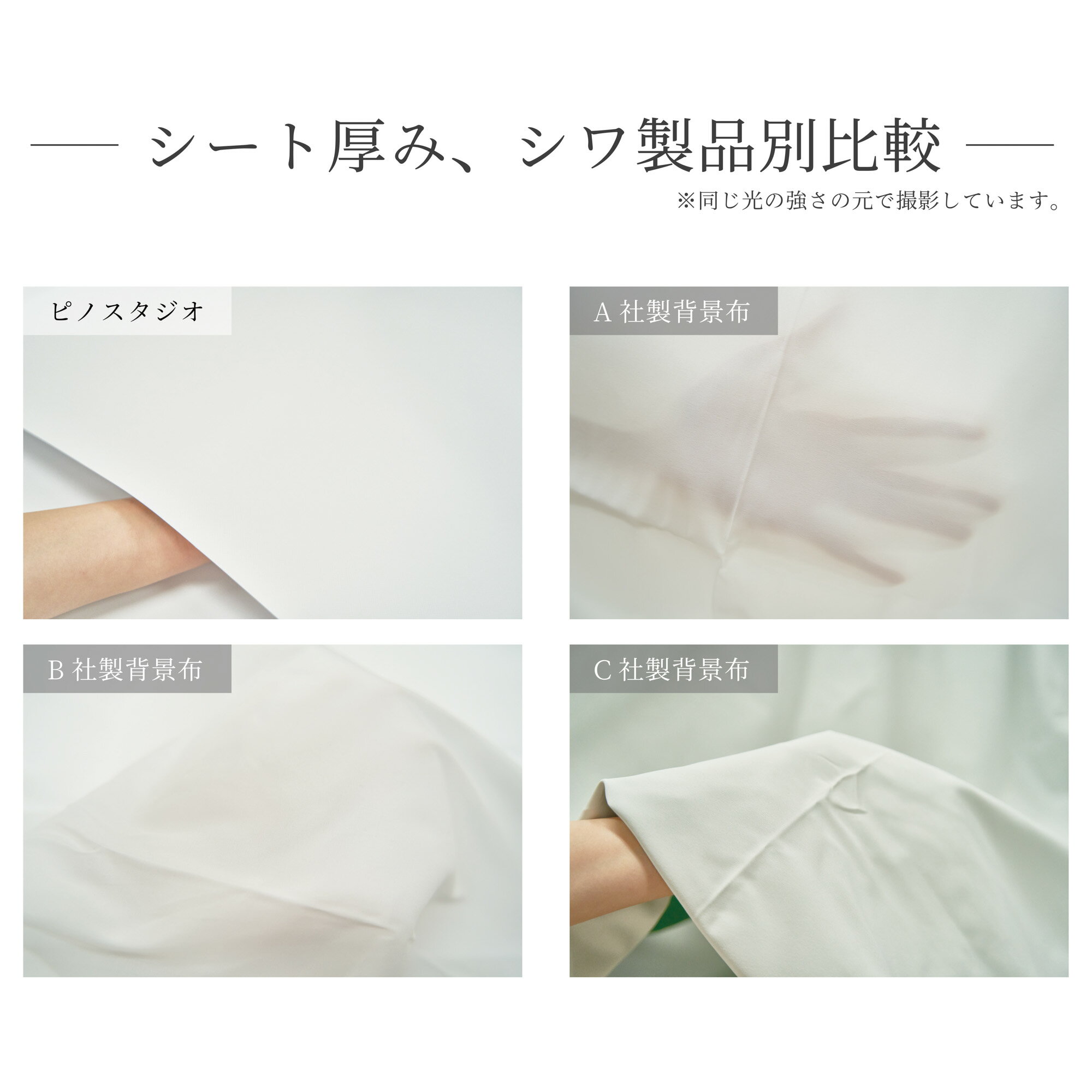 高品質な撮影背景シートなら ピノスタジオ シンプルな白背景はオールマイティーに活用できます 撮影背景シート 白無地 単品 Lサイズ 人気ブランドの新作 90cm 123cm 柄全13種 背景布 専用取り付けボード別売 背景 日本製 撮影 シワ抑制素材 汚れを弾く素材 防水 商品撮影