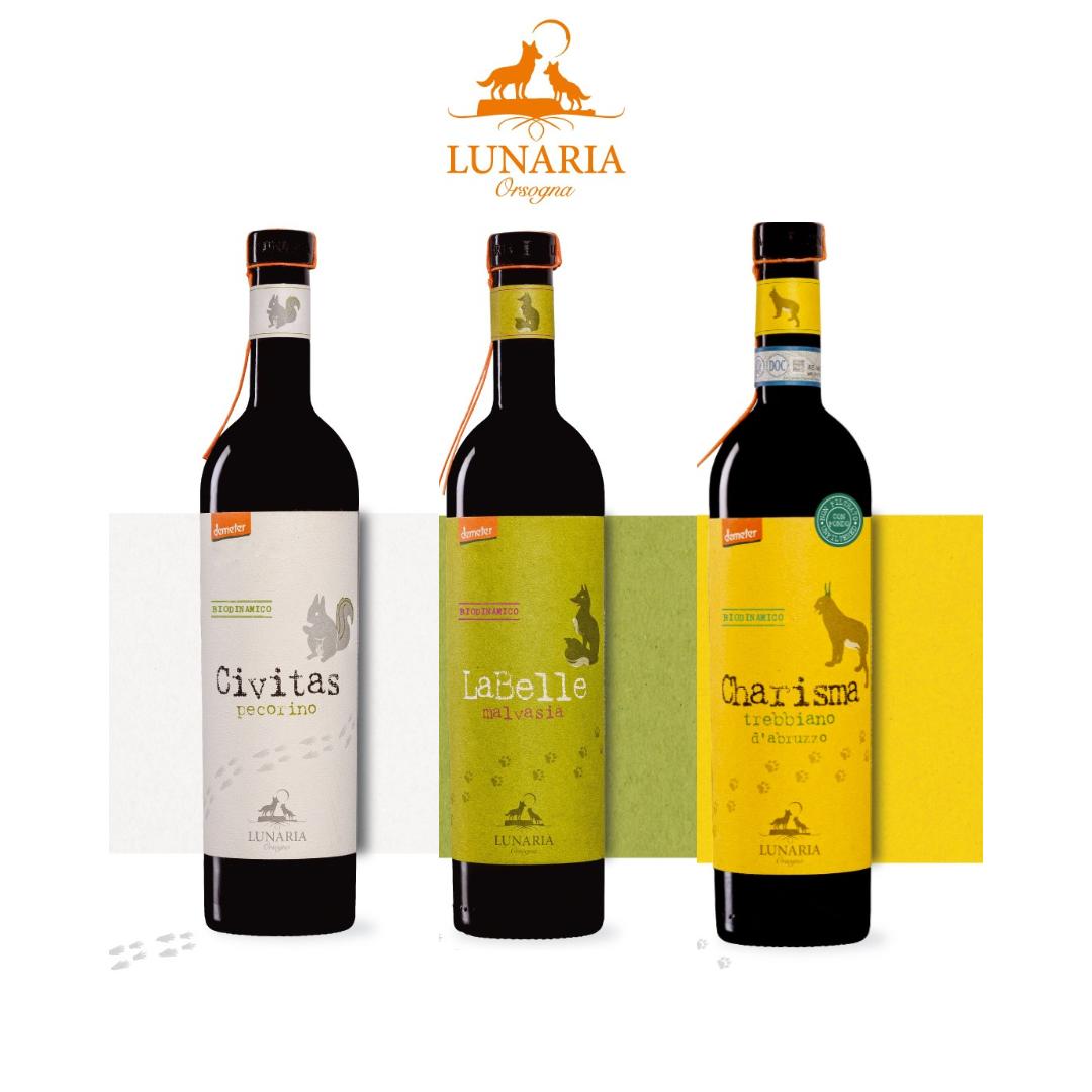 【3本セット】 【白ワイン】 (1) ルナリア チビタス (2) ルナリア　ラベッレ (3) ルナリア カリスマ　トレッビアーノ ダブルッツォ カンティーナ オルソーニャ イタリアワイン ナチュラルワイン ビオディナミ ヴィーガン　vegan デメテル デメテール demeter ルナーリア