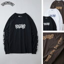 ☆送料無料☆UNCROWD(アンクラウド) UC-801-021 PRINT L/S TEE'S -uct- 全3色(ブラック・ホワイト・ブラウン)