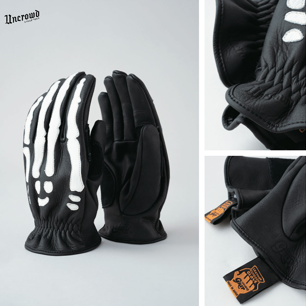 ☆送料無料☆UNCROWD(アンクラウド) UC-110-022 LEATHER BONE GLOVE