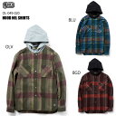 送料無料 BLUCO(ブルコ)OL-049-020 HOOD NEL SHIRTS 全3色(ブルー バーガンディ オリーブ)