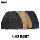 ☆送料無料☆BLUCO(ブルコ) OL-071-022 LINER JACKET 3色(BLK/KHK/NVY)