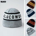 ☆送料無料☆BLUCO(ブルコ) OL-230-022 LOGO BEANIE 4色(ブラックxオレンジ/ブラウンxイエロー/ネイビーxホワイト/グレーxホワイト)