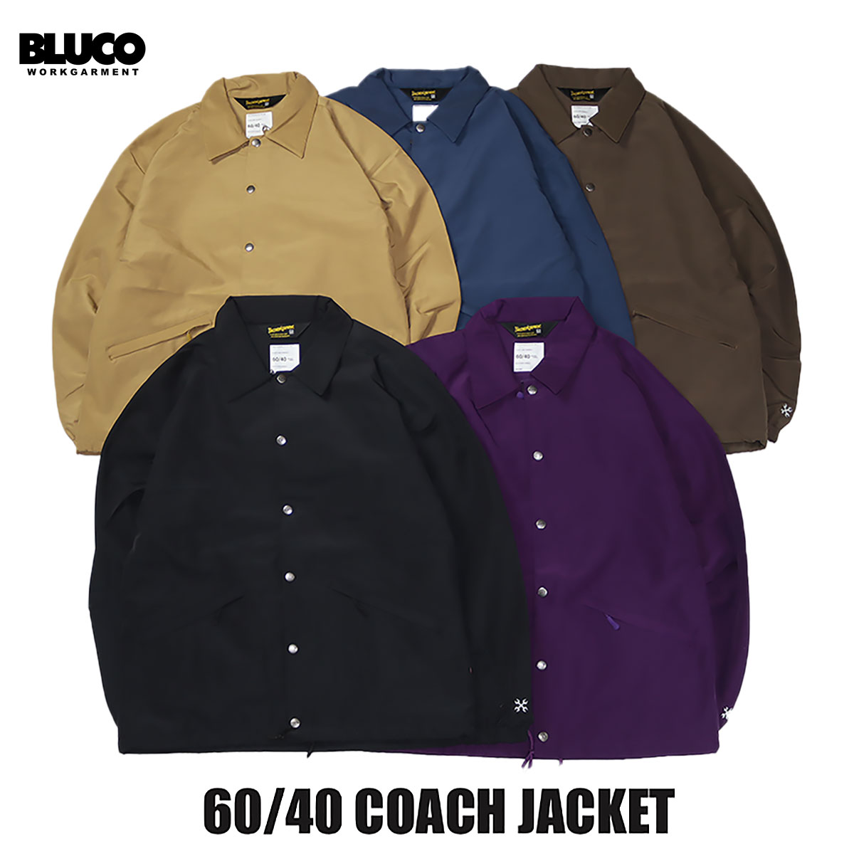 BLUCO(uR) OL-0341 60/40 COACH JACKET 5F(PPL/NVY/KHK/BLK/BRN)